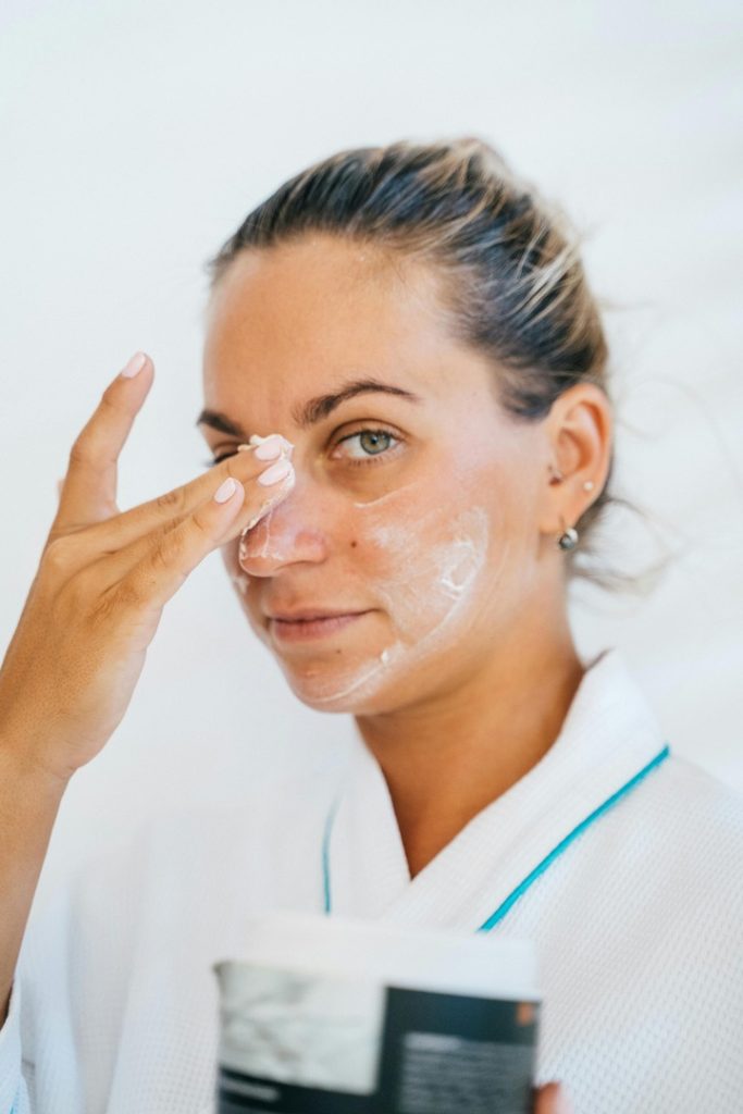 applying aloe vera gel or soothing cream